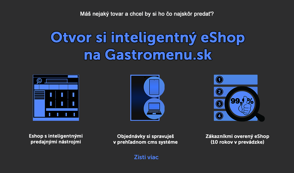 Vytvor si eshop na gastromenu.sk a predávaj online svojtovar